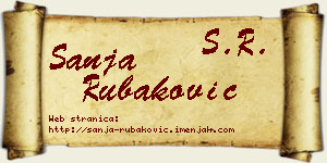Sanja Rubaković vizit kartica